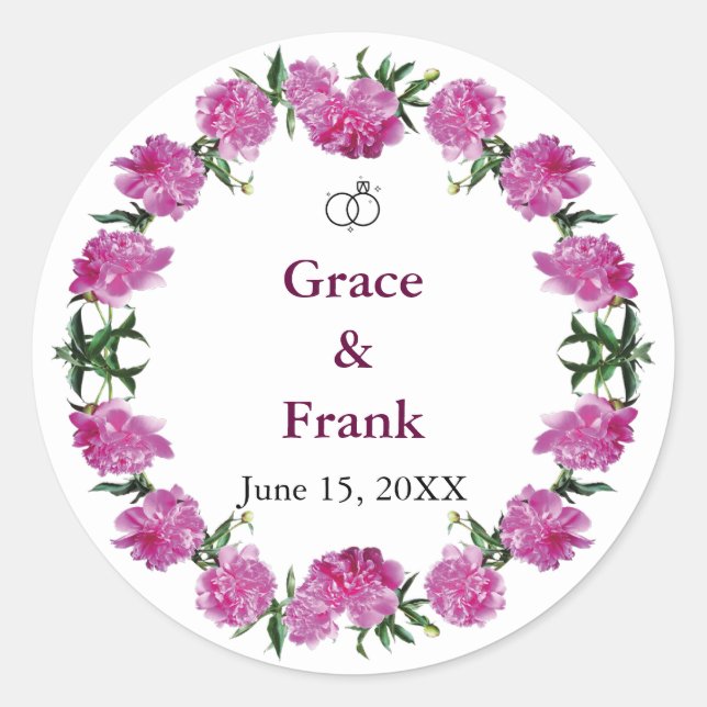 Lovely Peonies. Classic Round Sticker (Front)