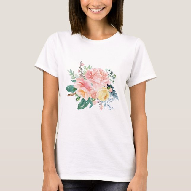 Lovely Peony Bouquet T-Shirt (Front)