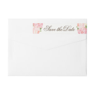 Lovely Peony Flowers RSVP Wraparound Label