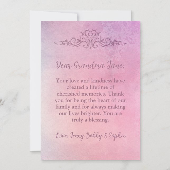 Lovely Personalised Card for Grandma (Front)