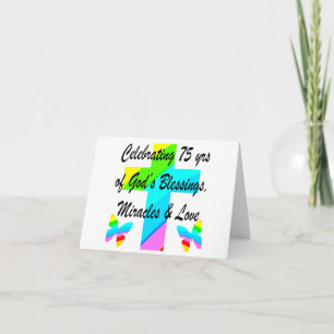 LOVELY PERSONALIZED 75TH BIRTHDAY DESIGN CARD