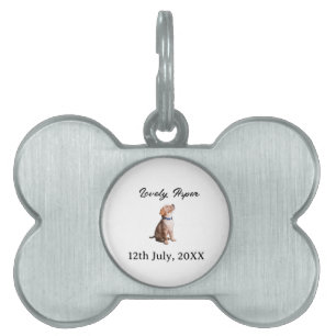 lovely pet name date photo bar drinks on us weddin ID tag