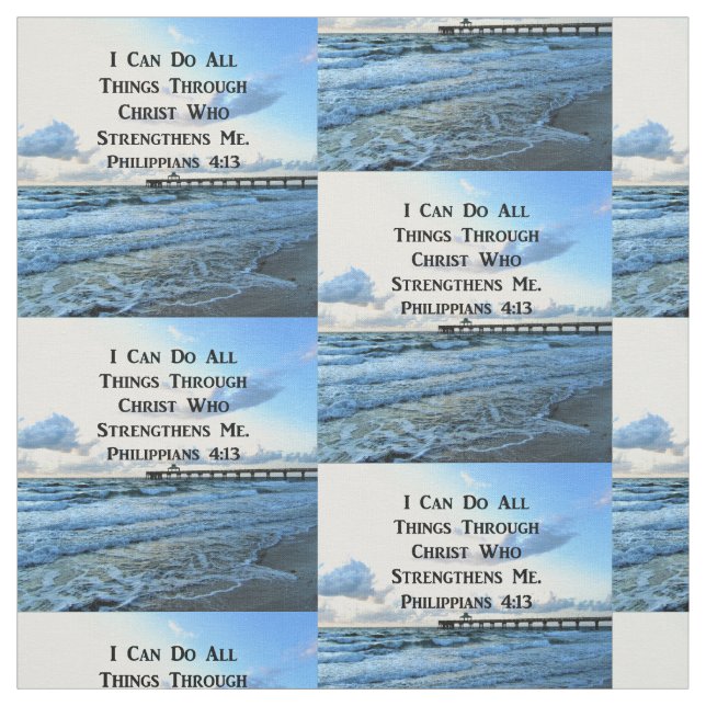 LOVELY PHILIPPIANS 4:13 BIBLE VERSE FABRIC (Swatch)