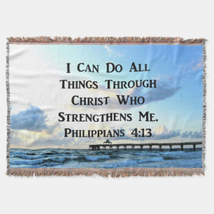 LOVELY PHILIPPIANS 4:13 BIBLE VERSE THROW BLANKET