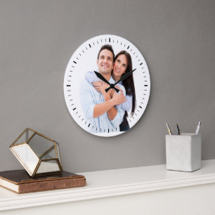 Lovely Photo of Couple in Love Large Clock