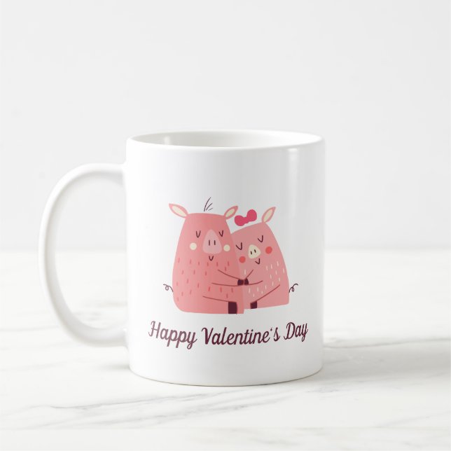 Lovely Pigs Couple Valentine | Coffee Mug (Left)