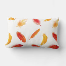 Lovely pillows with colourful feathers 
