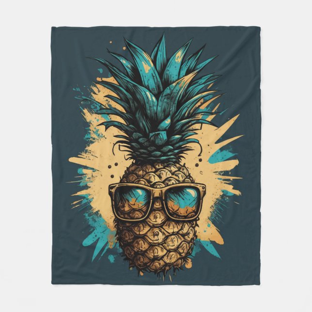 Lovely pineapple fleece blanket (Front)