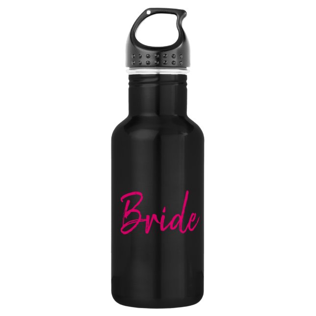 Lovely Pink and Black Bride 532 Ml Water Bottle (Front)