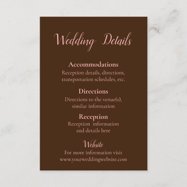 Lovely Pink and Brown Enclosure Card (Front)