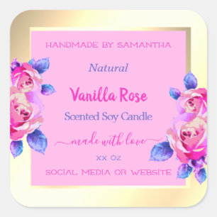 Lovely Pink and Gold Product Packaging Labels Cute