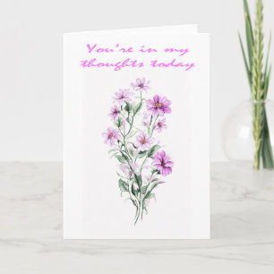 Lovely Pink Anemones Thinking of You Card