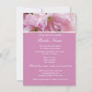 Lovely pink cherry blossom spring bridal shower invitation