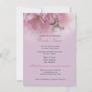 Lovely pink cherry blossom spring bridal shower invitation