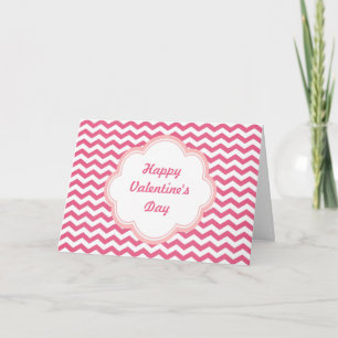 Lovely pink chevron Valentine's day card