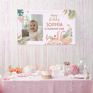 Lovely Pink Dino Banner