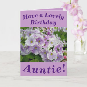 Lovely Pink Floral  Birthday Card for Auntie