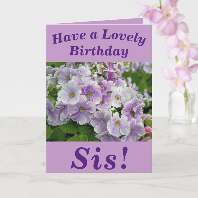 Lovely Pink Floral  Birthday Card for Sis (Orchid)