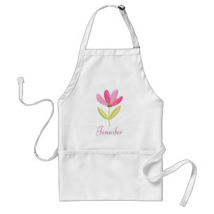 Lovely pink flower standard apron