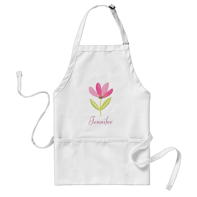 Lovely pink flower standard apron (Front)