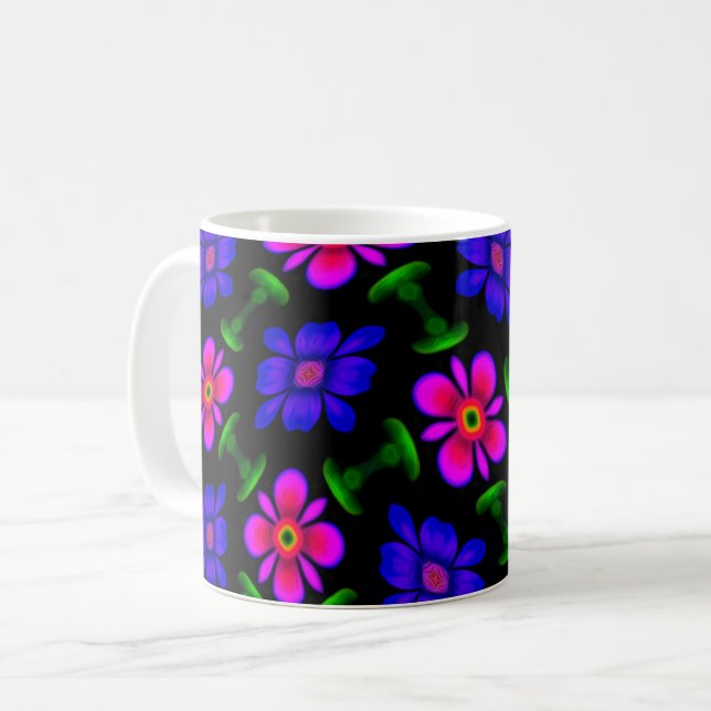 Lovely Pink Flowers Pattern Coffee Mug (Front Left)