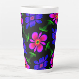 Lovely Pink Flowers Pattern Latte Mug