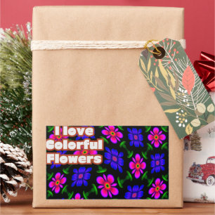 Lovely Pink Flowers Pattern Rectangular Sticker