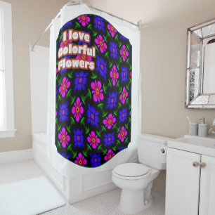 Lovely Pink Flowers Pattern Shower Curtain