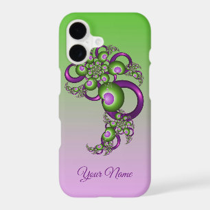 Lovely Pink Green Hearts Abstract Fractal Name
