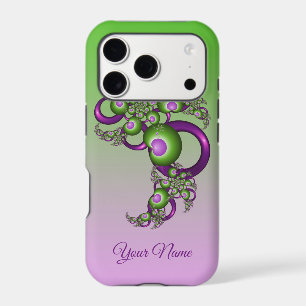 Lovely Pink Green Hearts Abstract Fractal Name