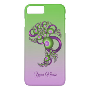 Lovely Pink Green Hearts Abstract Fractal Name iPhone 8 Plus/7 Plus Case
