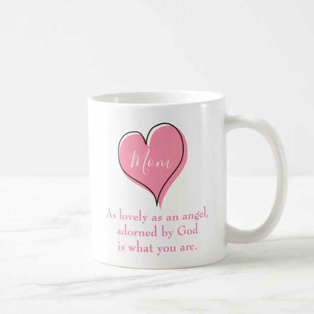 Lovely Pink Heart for mom Coffee Mug (Right)