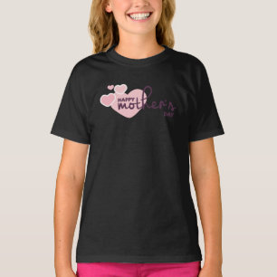 Lovely Pink Hearts Happy Mother's Day Ringer Shirt