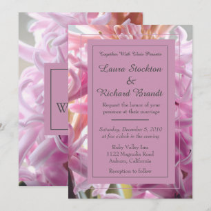 Lovely Pink Hyacinth Wedding Invitation