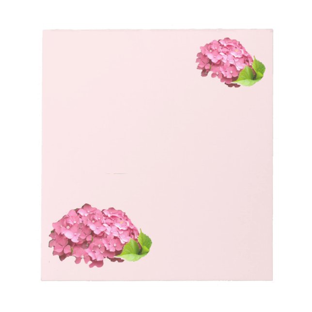 Lovely  Pink Hydrangeas Notepad (Front)
