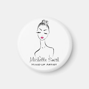 Lovely pink lips make up artist branding magnet