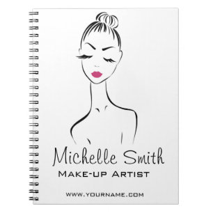 Lovely pink lips make up artist branding notebook