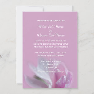lovely pink magnolia flower wedding invitations