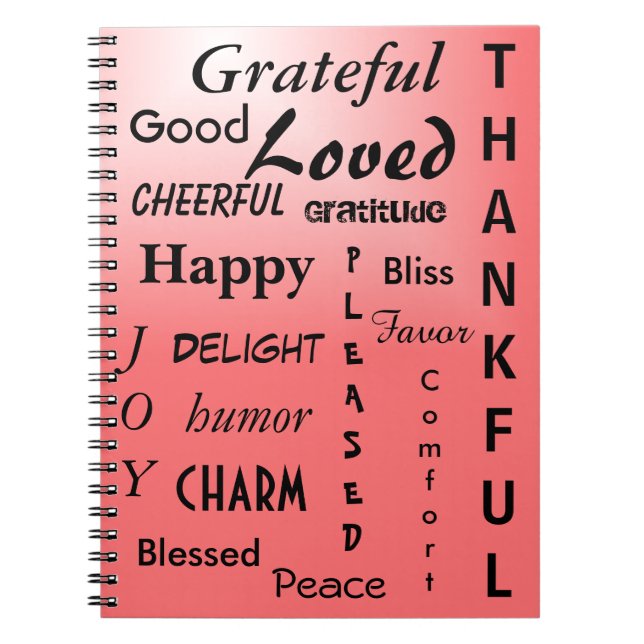 Lovely Pink Ombre Gratitude Notebook (Front)