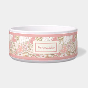 Lovely Pink Patchwork Quilt Heart Pattern Cat Dog