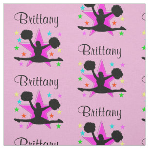 LOVELY PINK PERSONALIZED CHEERLEADER FABRIC