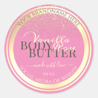 Lovely Pink Product Packaging Labels Gold Frame