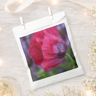 Lovely PInk & Purple Poppy Flower Favour Bag