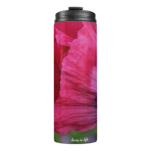 Lovely PInk & Purple Poppy Flower Thermal Tumbler