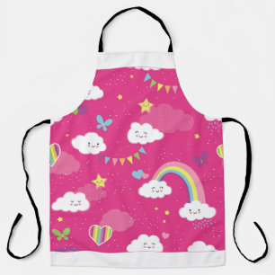 Lovely Pink Rainbow Sky repeating pattern. A seaml Apron