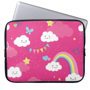 Lovely Pink Rainbow Sky repeating pattern. A seaml Laptop Sleeve