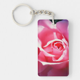 Lovely Pink Rose Acrylic Keychain