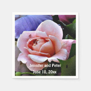 Lovely Pink Rose Floral Art Napkins