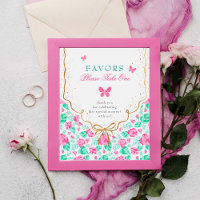 Lovely Pink Rose Floral Golden Bow Baby shower