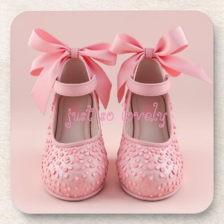 lovely pink shoes coaster
